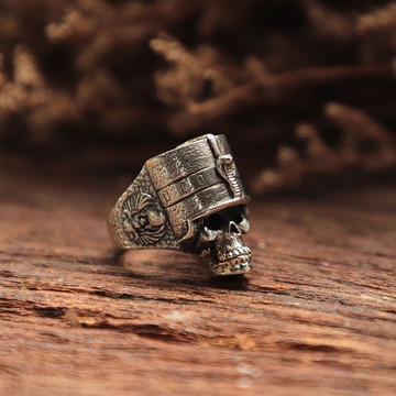 克婁巴特拉頭骨埃及男士戒指 925 純銀波西米亞風格