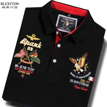 歐洲站潮牌男裝翻領長袖T恤男保羅刺繡POLO衫大碼上衣服T體恤秋季