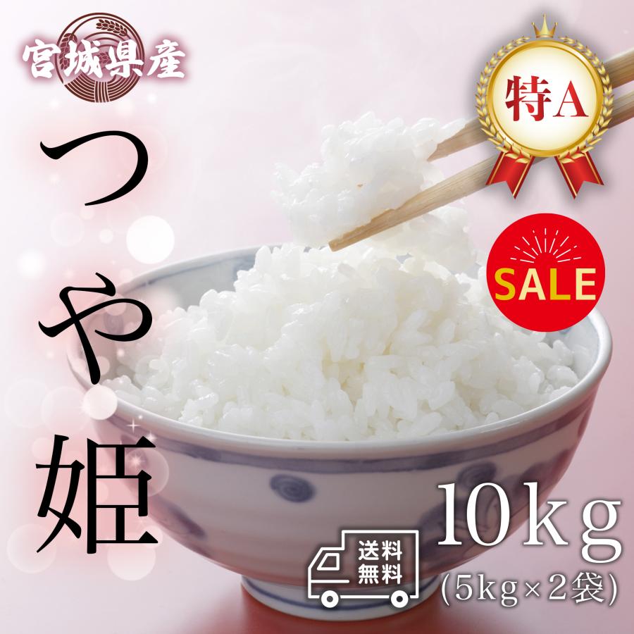 つや姫 10kg (5kg×2袋) 令和4年産 宮城県産 米 お米 白米 おこめ 精米 単一原料米 ブランド米 10キロ 送料無料 国内産 国産 ５キロ