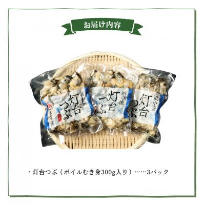 ふるさと納税 浜中町 北海道浜中産　灯台つぶ(ボイルむき身)　300g×3パック