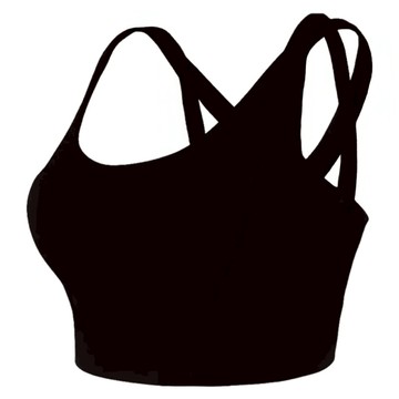 女款 U領小心機運動背心  M  黑色