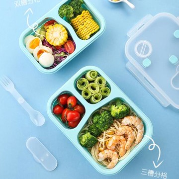 硅膠雙格飯盒戶外折疊帶蓋飯盒辦公室微波爐加熱飯盒便攜帶便當盒