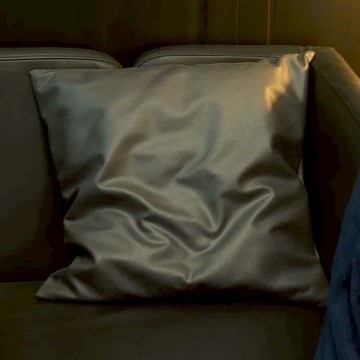 KUIBAO 快豹生活 北歐ins純色仿真皮抱枕 僅有皮套  45 x 45cm  黑色