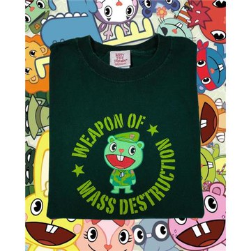 HappyTreeFriends歡樂樹的朋友們卡通圖案印花夏季男女情侶款短袖