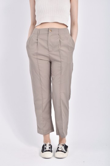 (M) plain me ooplm高腰素面棕色長褲