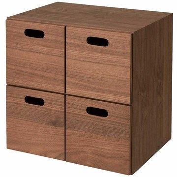 MUJI 胡桃木組合收納櫃/抽屜/4個寬37*長28*高37 cm