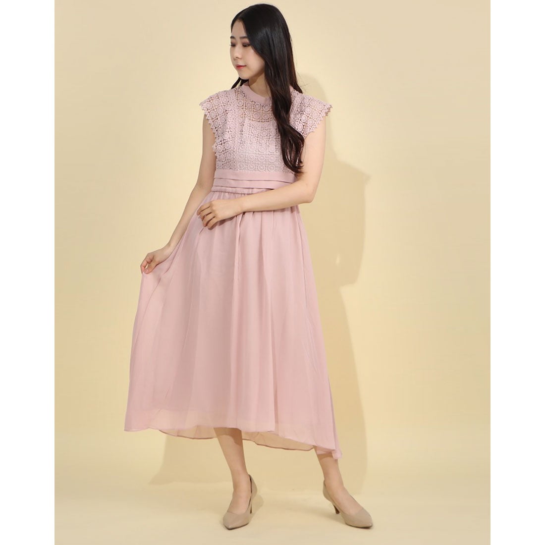 殿堂 フォーマル 結婚式 お呼ばれ ワンピース ドレス クロシェレース M ピンク ドレス Www Sigweb Cl