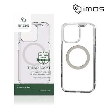 imos iPhone 16 Pro 6.3吋 磁吸軍規防震保護殼(透明)