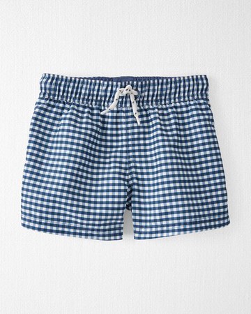 Recycled Gingham Swim Trunks