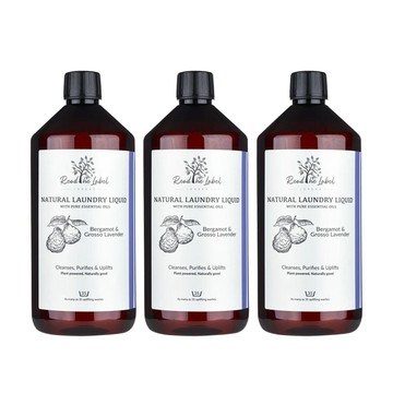 天然洗衣精 1000ml 三入組 尤加利天竺葵x2+佛手柑薰衣草x1