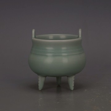 宋 龍泉青瓷玄紋三足鼎香爐 仿古舊貨古玩古典家居裝飾收藏擺件