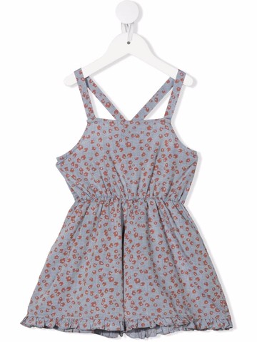 Knot - Isla crossover-strap playsuit - kids - Cotton - 4 yrs - Blue