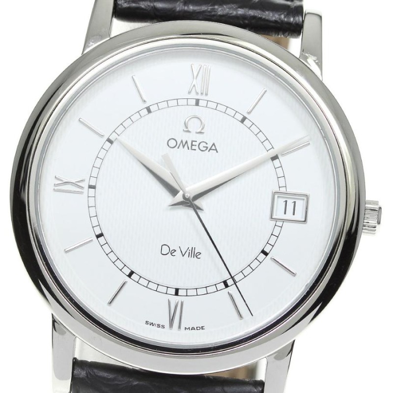 ☆美品☆保証書付き【OMEGA】オメガ デビル プレステージ デイト 7824.21.01 クォーツ メンズ | LINEショッピング