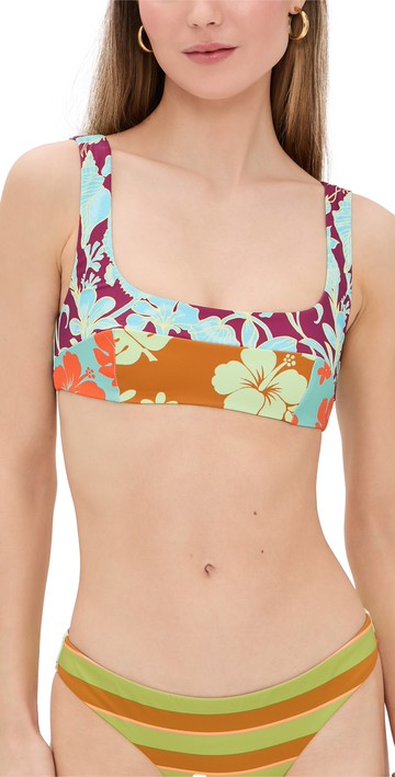 ALÉMAIS Poppy Spliced Square Neck Top Multi S