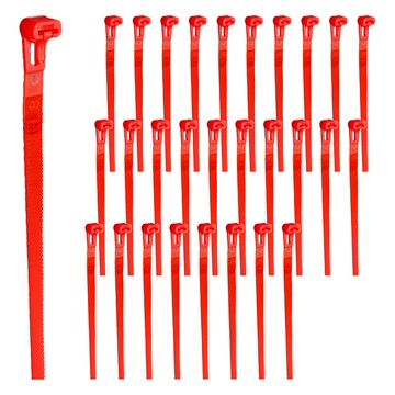 POLYWELL 寶利威爾 可鬆式束線帶 PW15-T65-0092 100條  8 x 200mm  紅色  1包