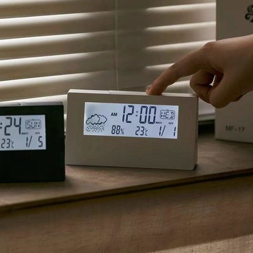 好物精選 多功能電子鬧鐘室內溫度計學生創意簡約智能鬧鐘宿舍牀頭靜音用 壹灣寄出 床頭 床頭鬧鐘 任天堂鬧鐘 靜音時鐘