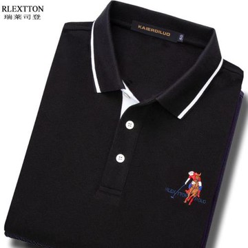 品牌男裝短袖翻領T恤大碼寬松POLO衫2025夏季新款高檔半袖T有帶領