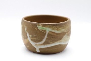 手拉坏花蓮石頭紋路陶瓷抹茶碗/飯碗/苔球座/苔球花器
