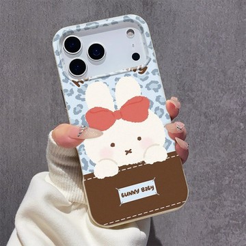 豹紋米菲兔 適用蘋果17軟殼 iPhone16promax手機殼15plus大孔鏤空14親膚13防摔12皮紋11保護殼
