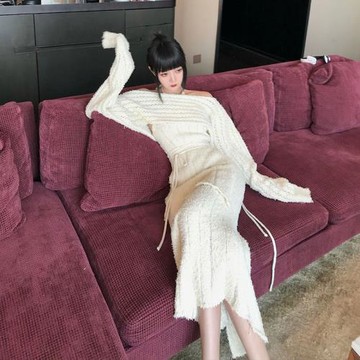 GYOKUU 2023ss米白色針織三件套