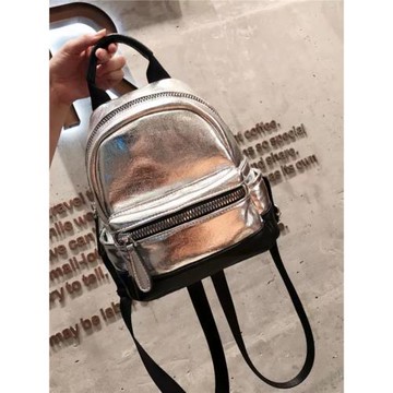 潮牌雙肩包女真皮2025新款女士小背包時尚休閑書包百搭銀色小包包