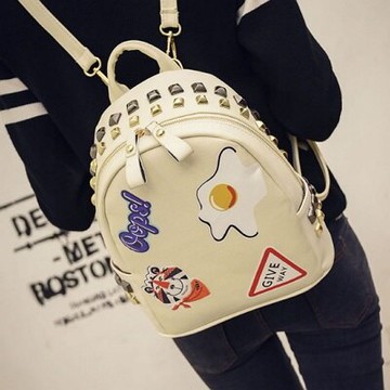 現貨+預購 後背包印花雙肩包-時尚可愛學生鉚釘女包包4色73fd61【獨家進口】【米蘭精品】