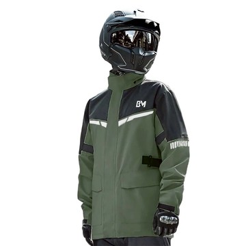 好拾選物 時尚潮流款兩件式雨衣/風衣/防水外套套裝  3XL  軍綠色