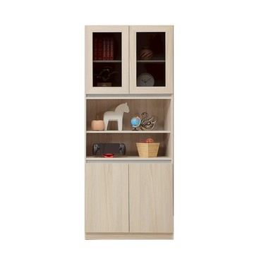 直人木業-DORIS現代風中空四門玻璃書櫃80公分