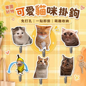 【桃園出貨🔥貓meme】貓咪掛鉤 meme 掛勾 惡搞掛鉤 免打孔無痕掛鉤 宿舍裝飾掛鉤 可愛粘鉤 入門牆壁掛鉤