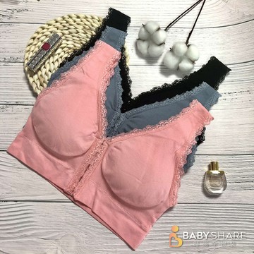 蕾絲勾釦前開背心式哺乳內衣 孕婦 哺乳內衣 涼感透氣 BabyShare時尚孕婦裝【AR98026IJ】