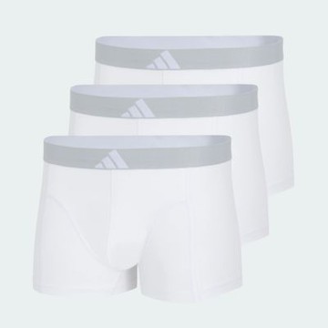 adidas M ACTIVE FLEX COTTON BODY TRUNK 3 PAIRS 男士 彈性貼身內褲三件組-全白