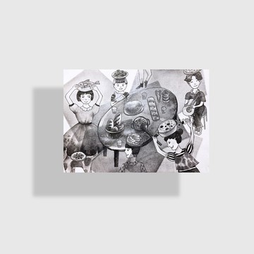 【一起吃飯】明信片 卡片