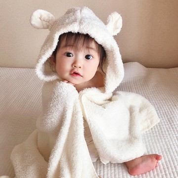 【kontex】今治厚感兔耳連帽浴巾-共3款