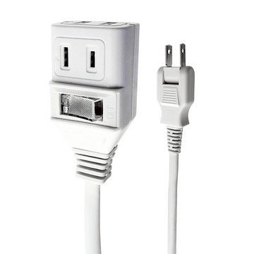 FONG HUA 崶華 一開兩插家用延長線 1.2M  白色  1個