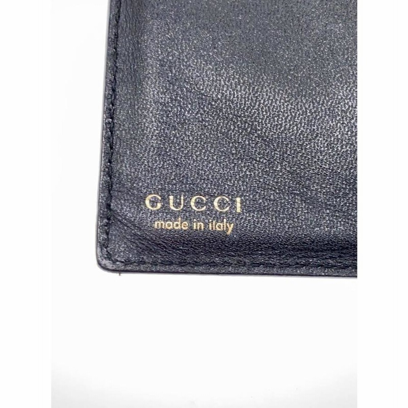 GUCCI◇Wホック長財布/レザー/BLK/レディース/035 661 1957