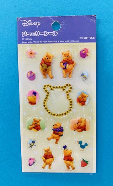 【震撼精品百貨】Winnie the Pooh 小熊維尼~水鑽頭型貼紙#02930