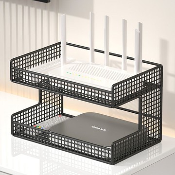 臺灣嚴選無綫wifi路由器收納盒客廳電視機頂盒電綫插座整理神器桌麵置物架