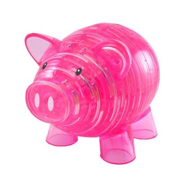 《3D 立體水晶拼圖》幸福小粉豬