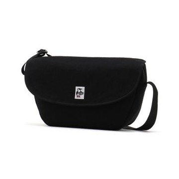 CHUMS Round Flap Shoulder Bag Sweat肩背包 黑色 CH603601K001