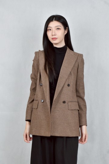 (S) max mara棕色千鳥紋外套