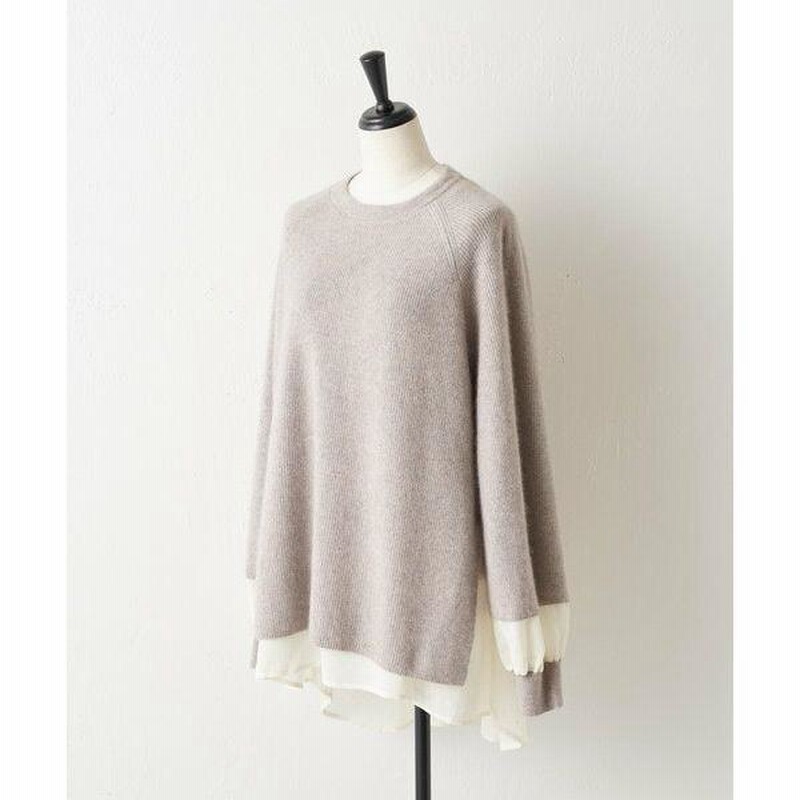 3万 BEARDSLEY ビアズリー ラクーン混ドットコンビニット ビアズリー BEARDSLEY ニットコンビドルマンブラウス （black