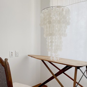 預製|芬蘭休閒椅（平）-白色-圓形-XXL |貝殼風鈴手機 |#0-446