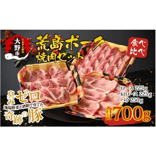 ふるさと納税 福井県 大野市 荒島ポーク食べ比べ焼き肉セット3点盛 700ｇ