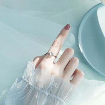925純銀月光石moon戒指女獨身主義尾戒開口時尚潮食指戒個性網紅