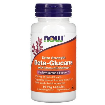 NOW Foods, 優效 β-葡聚糖，含 ImmunEnhancer，250 毫克，60 粒素食膠囊