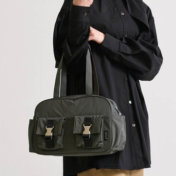 日本 LIZDAYS - 輕量簡約防潑水休閒波士頓包-深灰