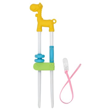 ange 三階成長學習筷 長頸鹿訓練筷 3個月以上適用  黃色長頸鹿  1組