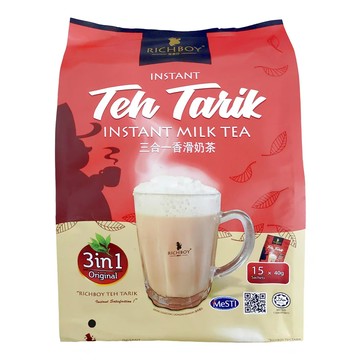富家仔牌 南洋拉茶風味香滑奶茶三合一 經典原味  40g  15包  1袋