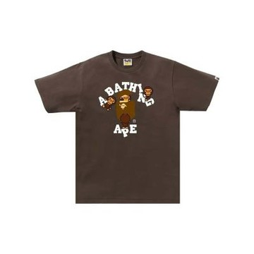 BAPE College Milo Tee 猿人 字母 短袖 咖啡色 RAY-69 [台灣現貨]
