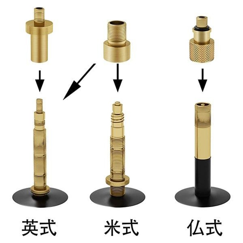 人気急上昇】 空気入れ 仏式 → 米式 変換アダプター 黒